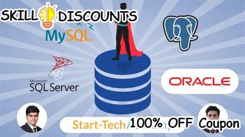 [100% OFF] Coupon Code 4-in-1 bundle: MySQL, PostgreSQL, Microsoft SQL & Oracle SQL